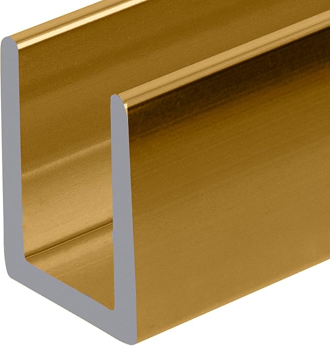 Brixwell SDCD38BGA-R2 Brite Gold Anodized 3/8" Fixed Panel Shower Door Deep