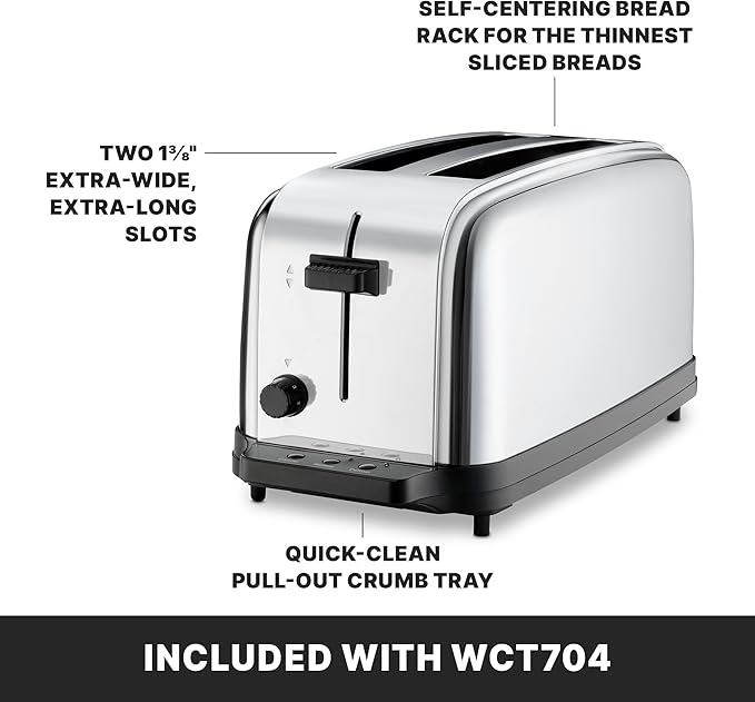 Waring Commercial WCT704 4 Slice Extra Long Slot Light Duty Pop-Up Toaster