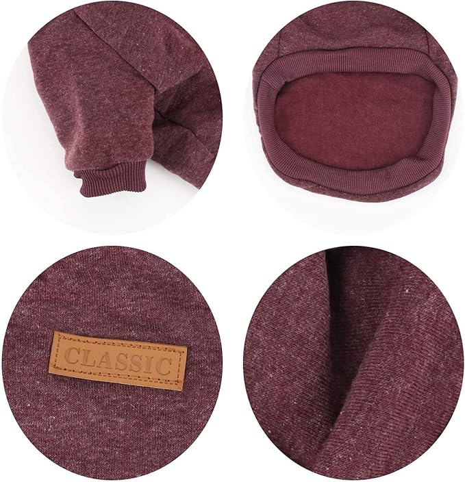 Idepet Pet Dog Classic Knitwear Sweater Fleece Coat Soft Thickening Warm Pup Dogs Shirt Winter Pet Dog Cat Clothes Puppy Customes Clothing for Small Dogs(XXL,Brown)