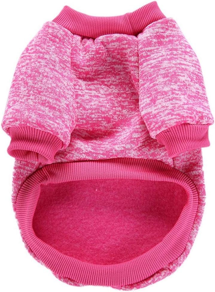 Jecikelon Dog Clothes Dogs Sweater Soft Puppies Clothing Winter Puppy Sweaters Warm Outfit for Dogs Small XXS XS Cat Apparel (X-Large, Rose)