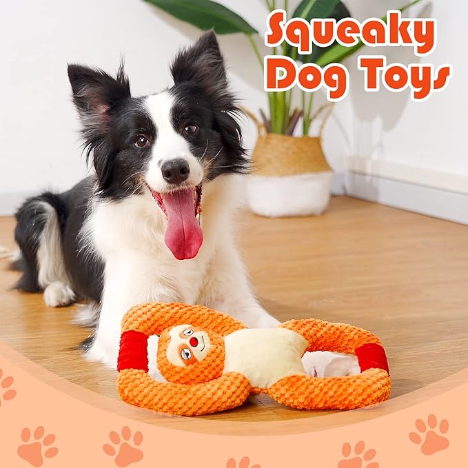 Large Squeaky Dog Toys, Stuffed Animal Dog Plush Toy,Interactive Puppy Toys with Crinkle Paper for Small, Medium, and Large Dogs,Daily Companionship, Training Reward Gift.