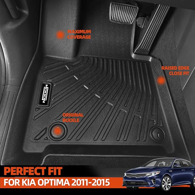 All Weather Floor Mats for 2016-2020 Kia Optima/2015-2019 Hyundai Sonata Floor Mats & Trunk Mat for Kia Optima Floor Liner Cargo Mats Odorless Accessories Anti-Slip Floor Liner