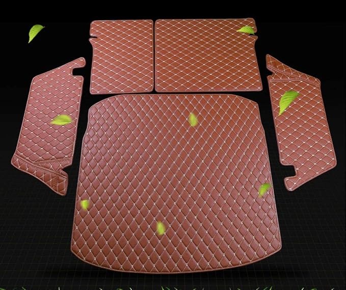 DIY Custom Car Mats with Photo & Text, Upload Any Image or Name, Luxury Leather Full Set Floor Liners, Compatible with car Owners - Red