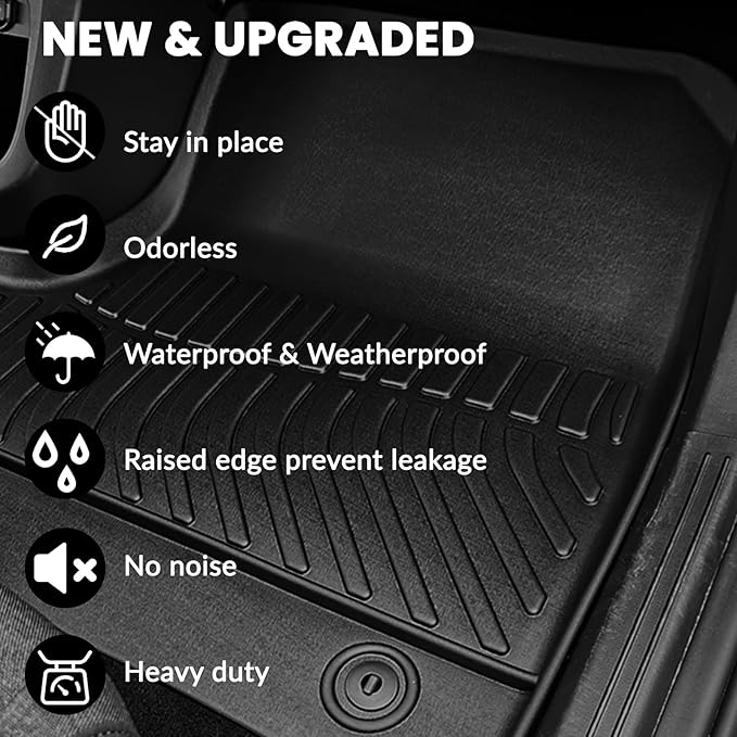 Auxko All Weather Floor Mats Cargo Mat Fit for Kia NIRO Hybrid 2026-2023 (Not for PHEV or EV) TPE Floor Liner Trunk Mat NIRO Accessories All Season Odorless Anti-Slip Black