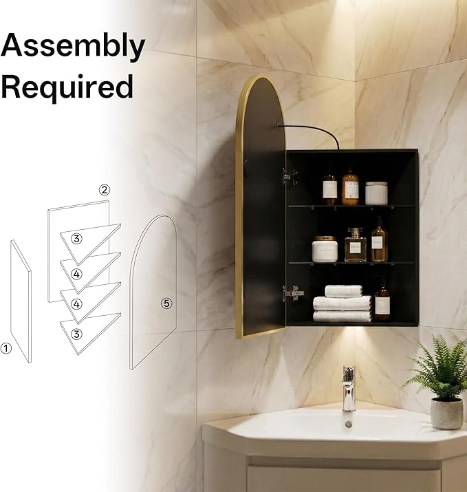 LED Corner Medicine Cabinet