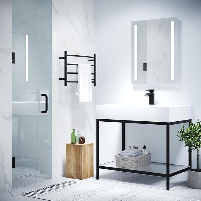 ANZZI 70" x 24" Frameless Shower Door in Matte Black, Water Repellent Glass