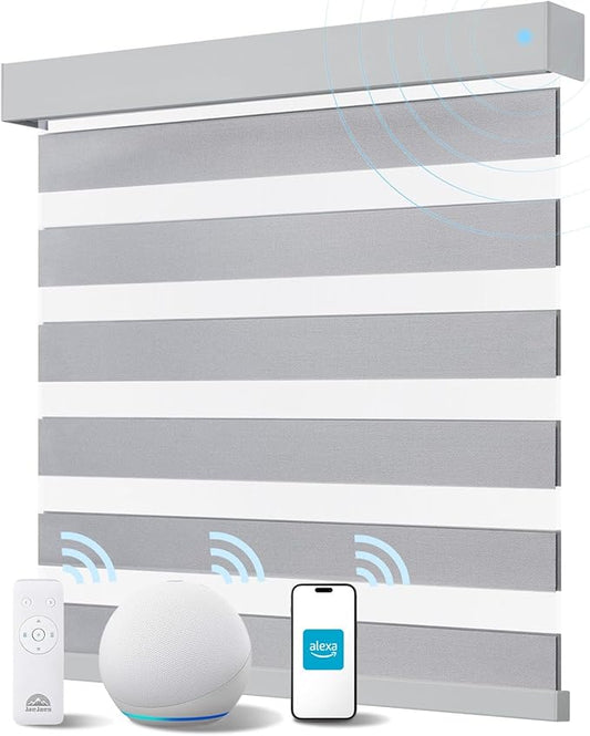 Smart Zebra Blinds for Windows, Alexa Motorized Blinds