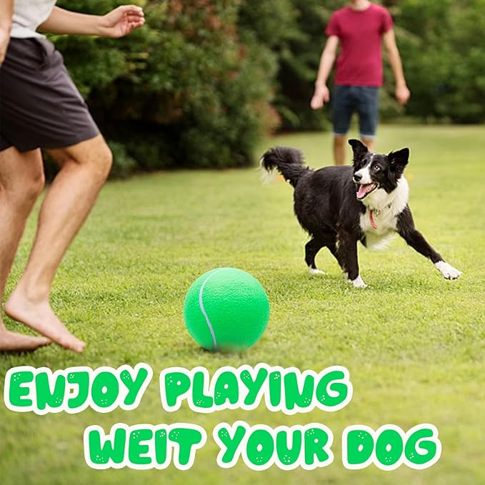 Big Tennis Ball for Dogs, Giant Dog Tennis Ball Toy Large Outdoor Sports Gift for Small Medium Large Dog (Green, 9.5 inch)