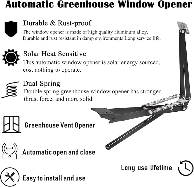 2X Auto Vent Opener Automatic Greenhouse Windows Opener Temperature Sensitive