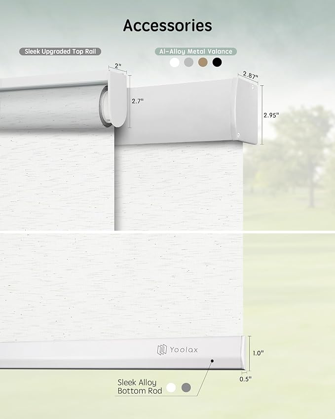 Yoolax Motorized Solar Shades, Flame Resistat Smart Blinds