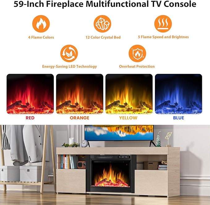 59" Electric Fireplace TV Stand