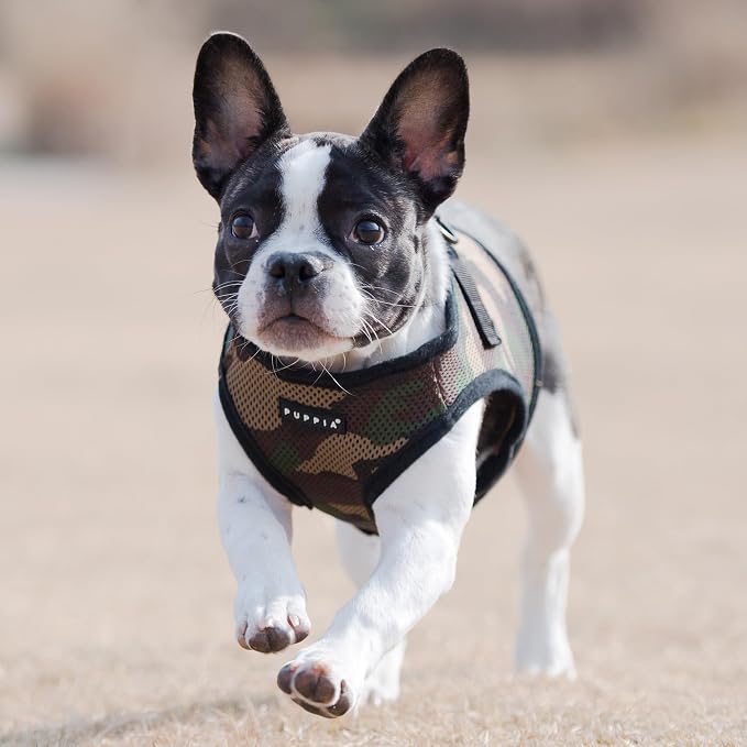 Puppia Soft Vest Dog Harness Step-in Padded Mesh No Choke No Pull Comfortable Walking Running Training for Small Medium Large Dogs, Camo, XXX-Large