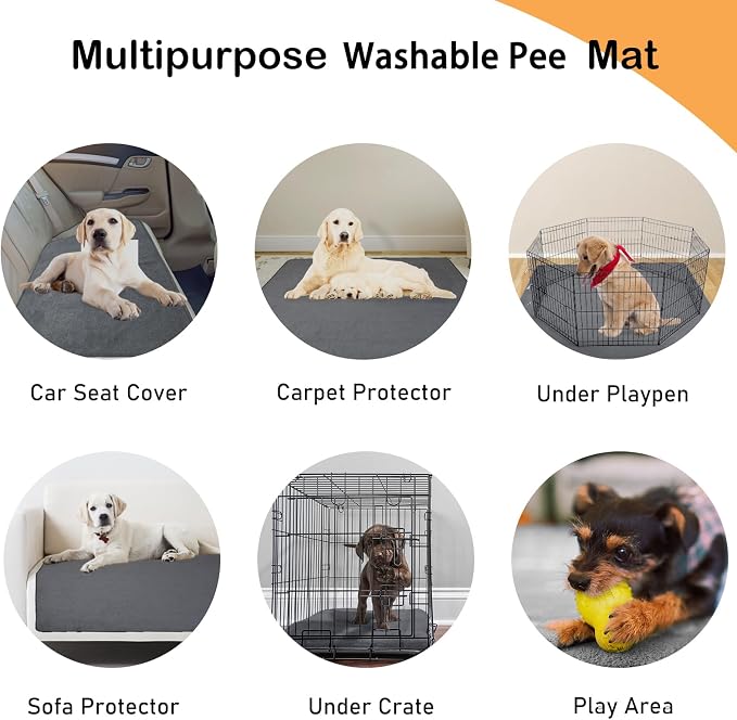 LOOBANI Washable Pee Pads for Dogs, 1 Pack Non-Slip and Leak-Proof,82"x102" | Super Absorbent Reusable Puppy Pads, Machine Washable, Extra Large Whelping Pads for Crate, Playpen, Floor, Housebreaking