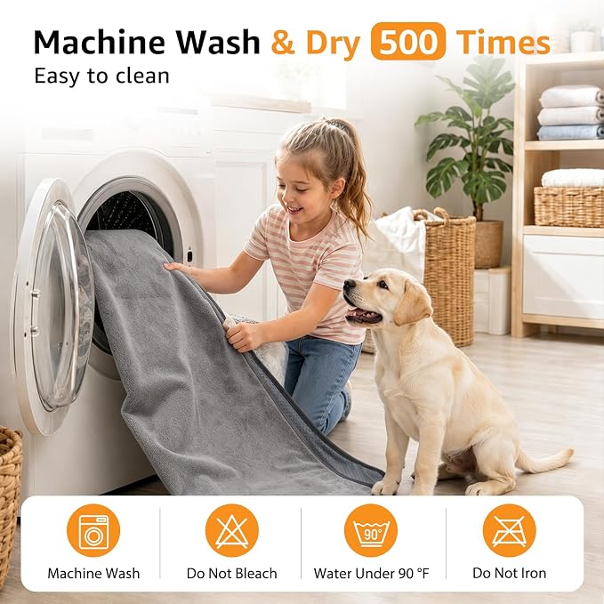 Washable Dog Pee Pads 36x48 2Pack Reusable Whelping Pads, Absorb Dog Mats Non-Slip Puppy Training Pads for Whelping, Potty, Training, Playpen, Crate