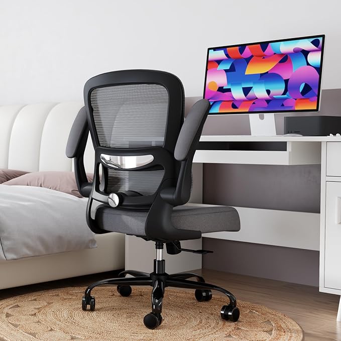 TRALT Office Chair - Ergonomic Desk Chair with Adjustable Lumbar Support, Mesh Computer Chair, Executive Chair for Home Office Comfortable Lumbar Support (Fog Gray)