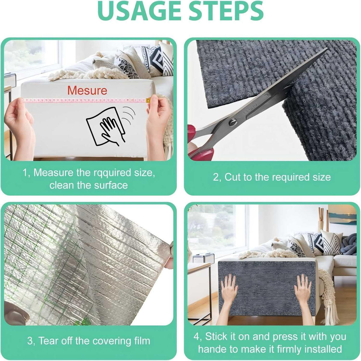 Cat Scratch Couch Furniture Protector, Adhesive Cat Scratch Pad Deterrent for Furniture, DIY Climbing Cat Scratcher Couch Protector from Cat Claws Scratching Indoor (Dark Grey 11.8"X39.4")