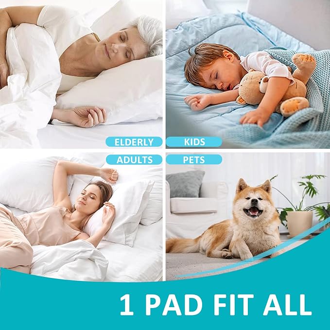 Queen 60"x80" Waterproof Pad with Straps, Incontinence Mattress Protector | KANECH Washable Pee Pad for Bed, Adults, Overnight Bed Protector, Waterproof Mattress Pad, Hold 16 Cups, Fits 5-20" Mattress