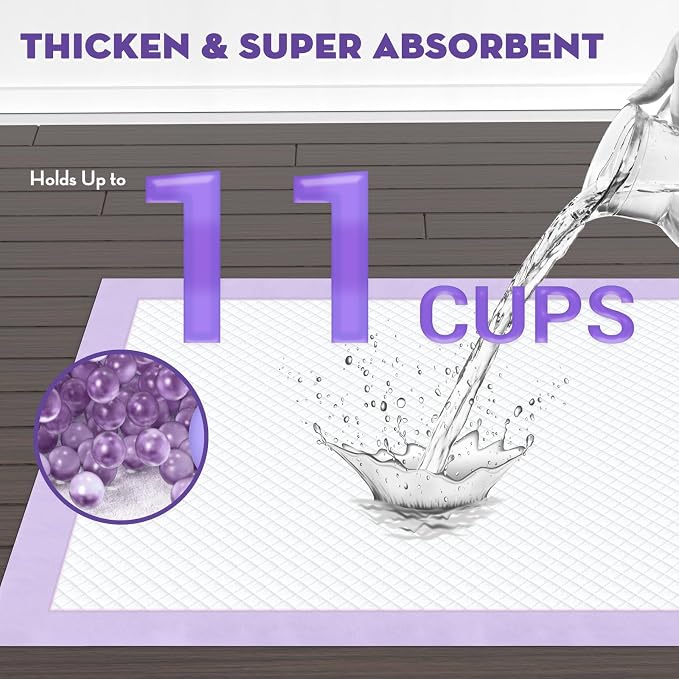 CROCI XXL Puppy Pads with Adhesive Tabs Lavender Scented 36x36in 30Ct | Super Absorbent Dog Pads Holds Up to 11 Cups of Urine, 6-Layers, Quick-Dry Surface, Leak-Proof, Disposable