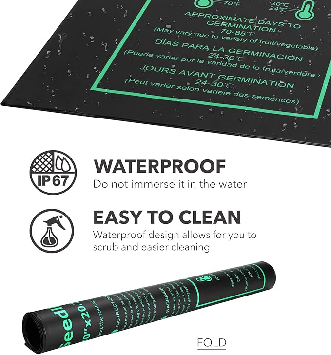 BN-LINK Seedling Heat Mat Heating Pad 20" x 20.75" with Digital Thermostat Controller Combo Set Waterproof for Indoor Seed Starting and Plant Germination