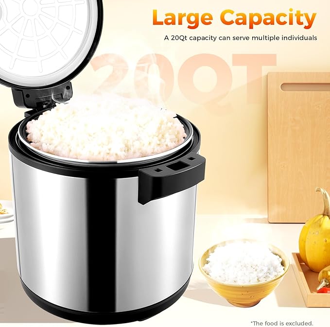 Commercial Rice Warmer, 100 Cup Electric Heavy Duty Food Warmer