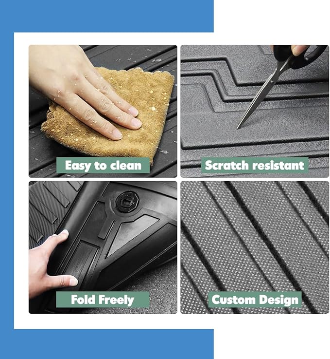 Compatible for 2011-2020 Toyota Sienna 8 Passenger Floor Mats All Weather Floor Mats for Toyota Sienna 2011-2020 Accessories (3rd Row Seat Without Power Folding)