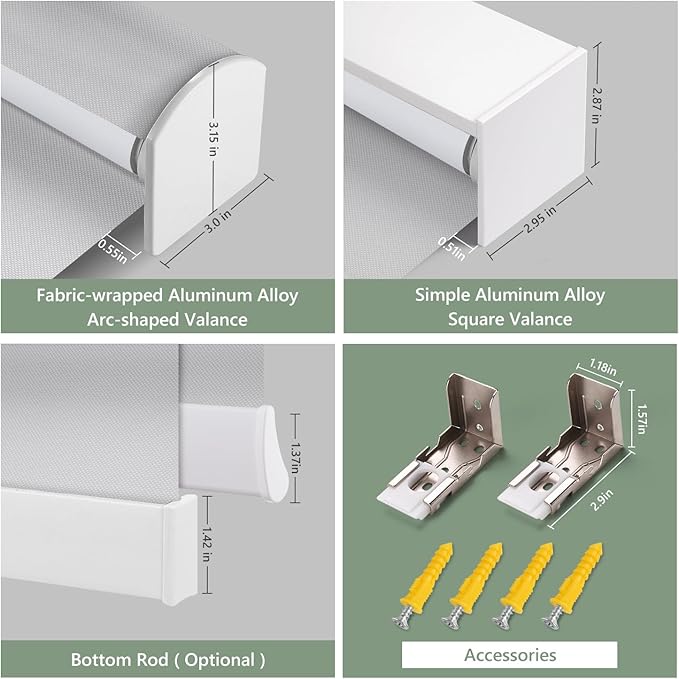 Motorized Blinds with Remote Window Roller Shade Wireless Rechargeable Motor
