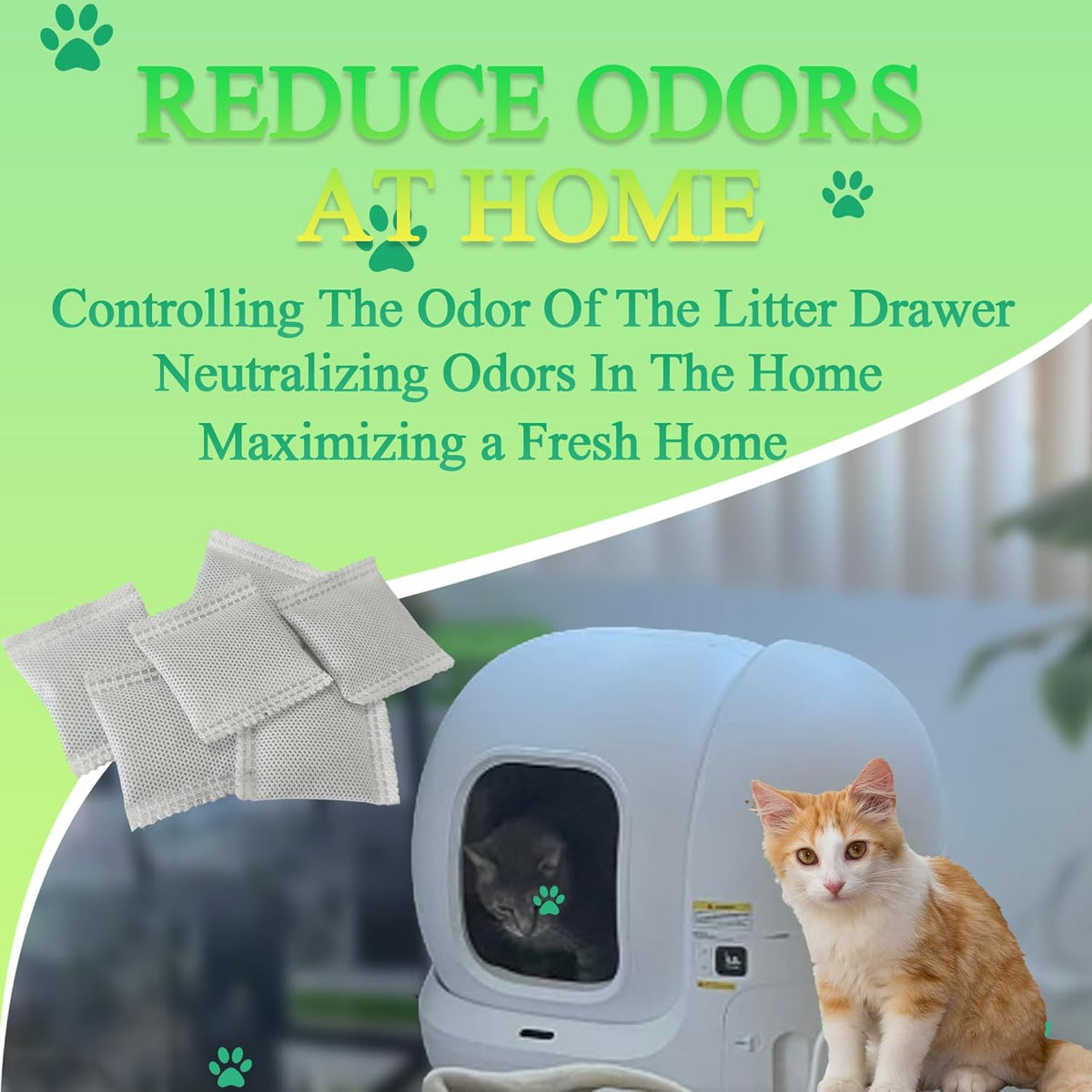 12 Pack Odor Eliminator for PuraMax Self-Cleaning Cat Litter Box, Natural Activated Charcoal Filters Refills, Cat Toilet Odor Control Replacement for Automatic Litter Box