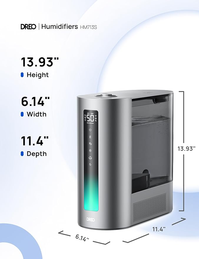 DREO 6L Humidifiers for Bedroom, Smart Warm & Cool Mist for Large Room