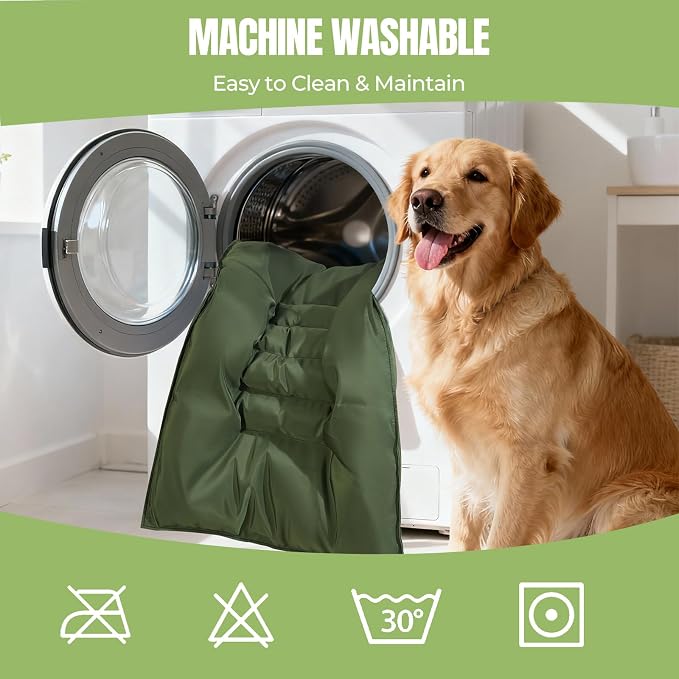 Chew Proof Indestructible Dog Bed,X-Small (17"x23"),Green | Durable,for Aggressive Chewers,Tough,chew resistant, non chewable,Machine Washable & Waterproof,Indoor Outdoor