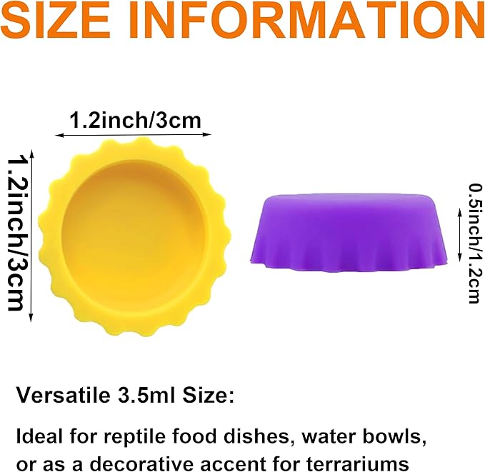 Meow&Woof Crested Gecko Food and Water Feeding Cups, Reptile Food Dish, Colorful Water Bowl for Bearded Dragon Tank Terrarium Accessories Supplies for Tortoise, Crab and Small Pet (18 Pcs)