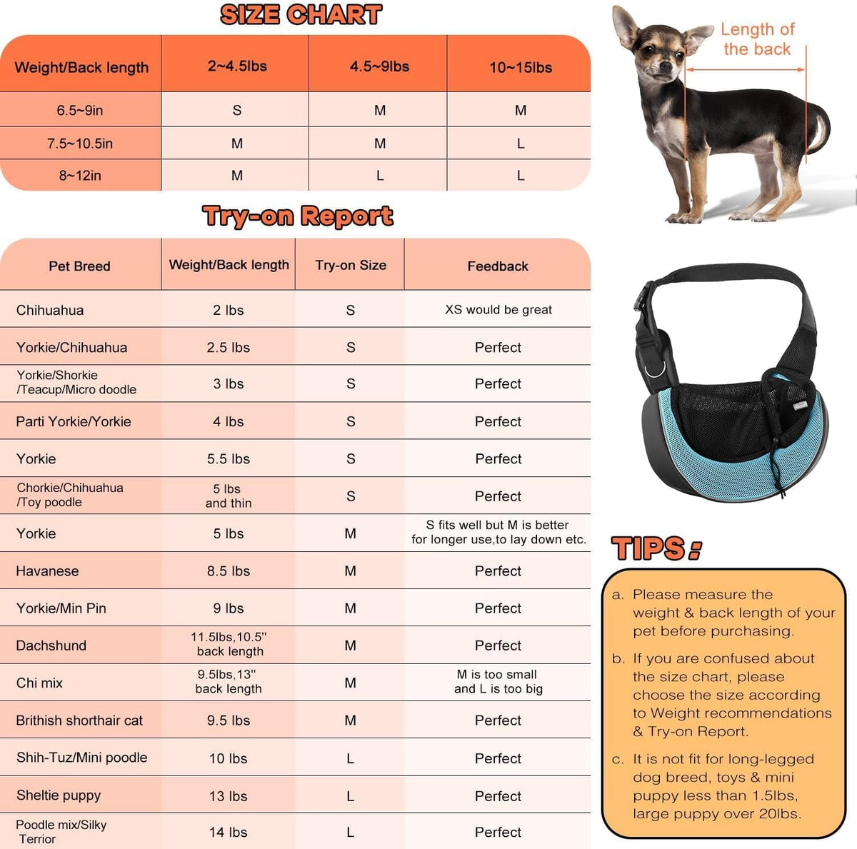 YUDODO Pet Sling Carrier for Small Dogs & Cats – Hands-Free Puppy Carrier with Safety Hook, Large Zipper Pocket, Soft Breathable Mesh, Adjustable Strap & Reflective Strip (Cyan 3.0 M)