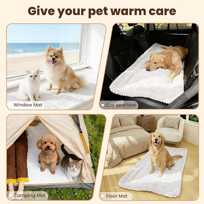 Couch Cover for Dogs Washable, Non-Slip Pet Couch Covers for Sofa, Fuzzy Dog Couch Cover Blanket, Thick, Soft, Plush Couch Cushion Covers for Sofa Protector (White, 27.6" x 27.6"/70 x 70cm)
