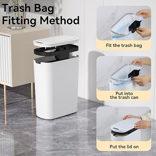 5 Gallon Motion Sensor Bathroom Trash Can Automatic Garbage Cans