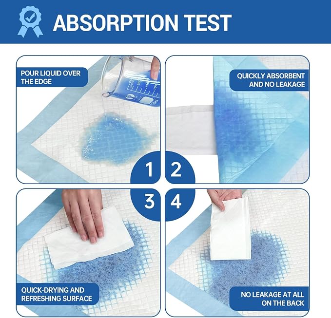 MILDPLUS Bed Pads Disposable 40"X60" Chucks Pads Oversized Underpads with 200 Gram, Super Absorbent Pee Pads Disposable Mattress Pads Incontinence Pads for Adults, Elderly, Pets [100x150CM, 30pcs]