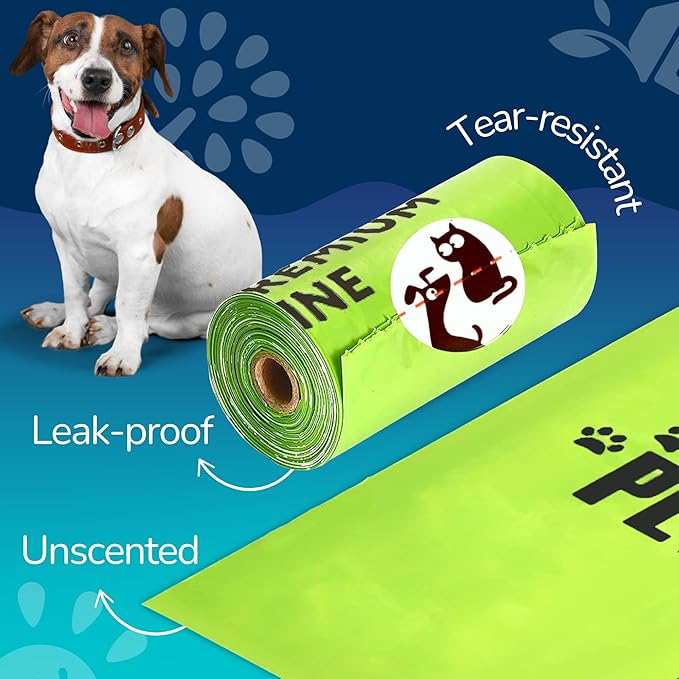 Pet N Pet 360 Counts, Unscented Dog Poop Bags Rolls, 38% Plant Based & 62% PE Poop Bags For Dogs, 24 Rolls Extra Thick Dog Waste Bag, Doggie Poo Bag