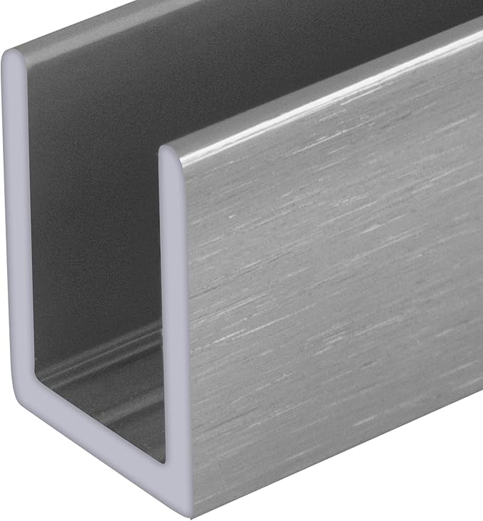 Brixwell SDCD38AB-CCP48 Brushed Anodized 3/8" Fixed Panel Shower Door Deep