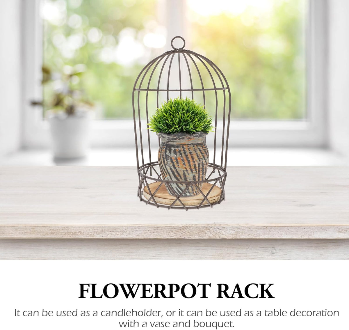 Farmhouse Birdcage Candle Holder Bird Cage Decor Lanterns Decorative Metal Candlestick Vintage Bird Cage Planter Holder Tealight Hanging Birdcage Lantern Flowerpot for Wedding Table Decor