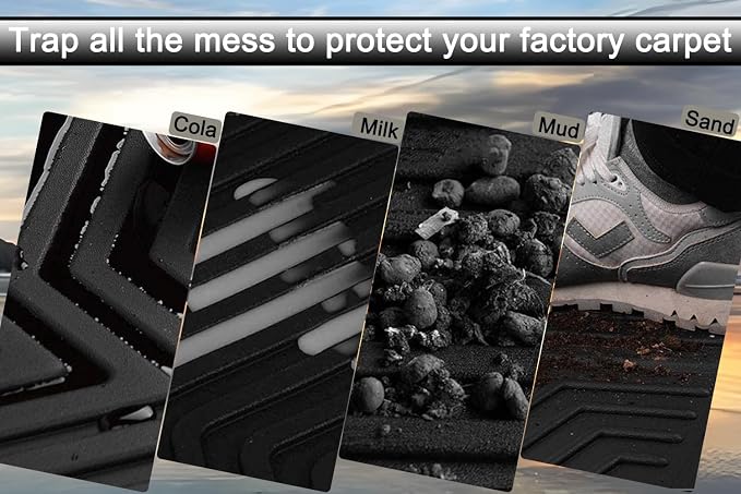 Aiqiying Floor Mats＆Cargo Liners Compatible with Toyota Camry 2012-2017 Modelss，All Weather Waterproof Durable Custom-Fit Trunk Tray Front Rear Rows Full Set Carpet Protection TPE Accessories