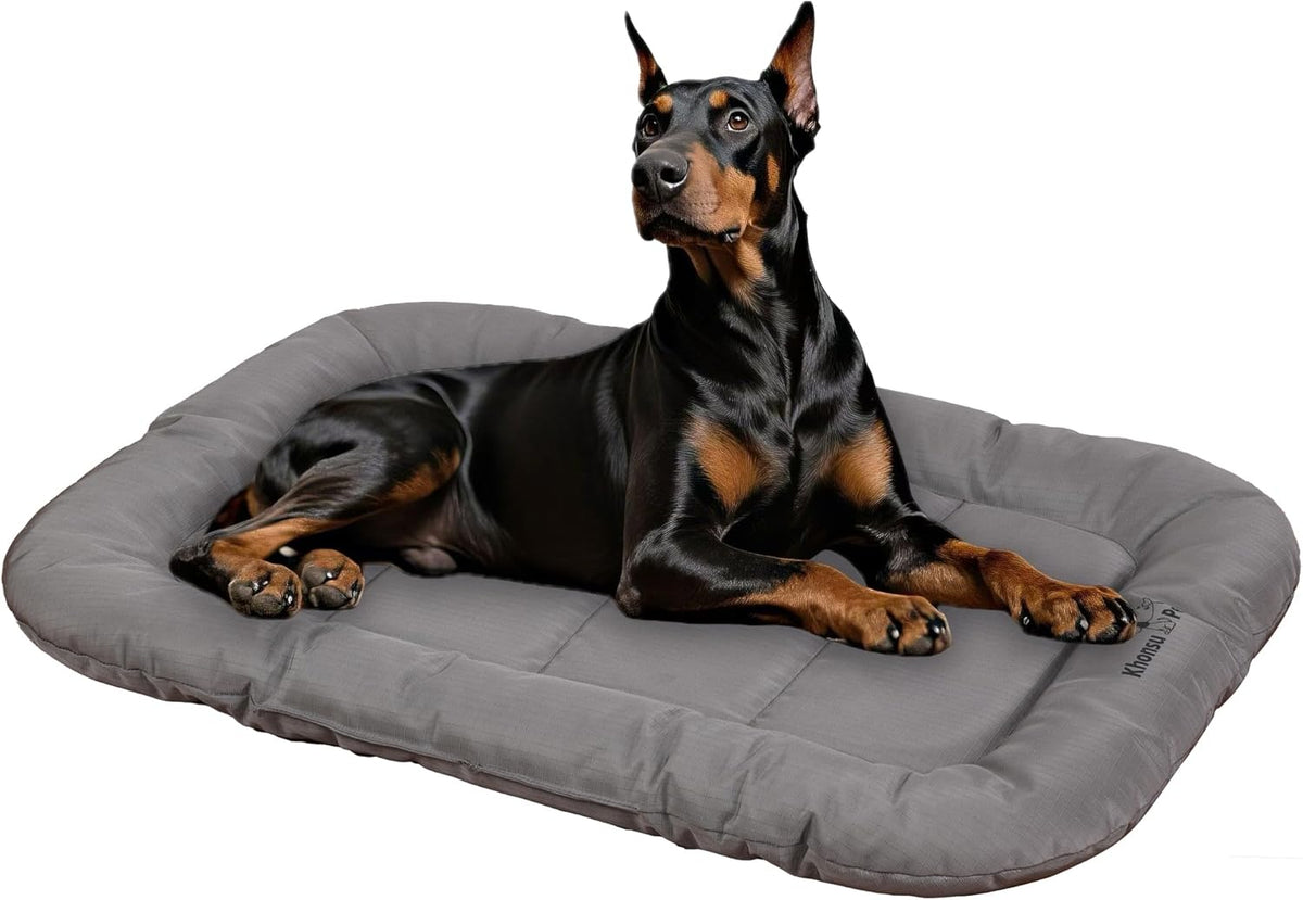 KHONSU PET Durable Dog Bed Tough and Tear Proof Dog Crate Bed, 800lbs Tear Strength PVC-Backed Waterproof Ped Bed Mat Indoor & Outdoor Use for Dogs up to 110 lbs
