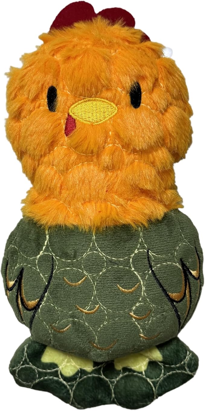 Bite Force -Durable & Strong Dog Toy Rooster with Squeaker, Kevlar-Reinforced for Aggressive Chewers for Small Medium Large Dogs - Green.