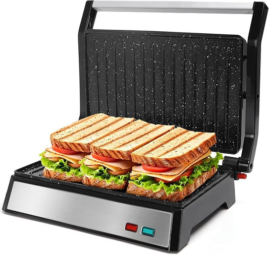 Aigostar Panini Press, 1200W Sandwich Maker and Electric Indoor Grill