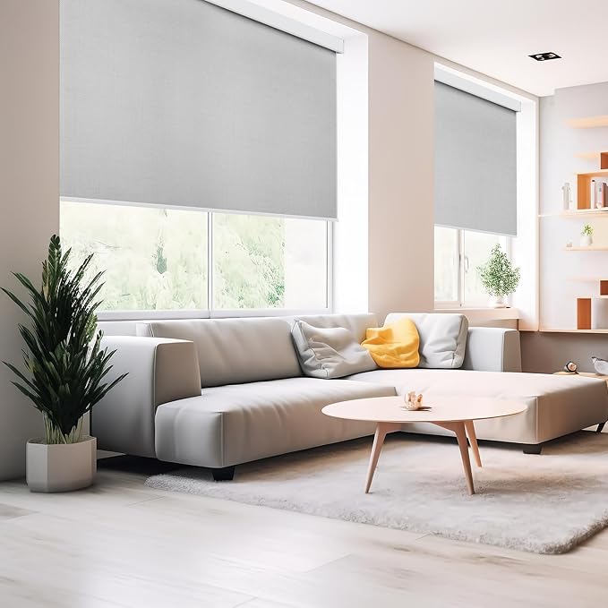 Motorized Blinds with Remote Window Roller Shade Wireless Rechargeable Motor