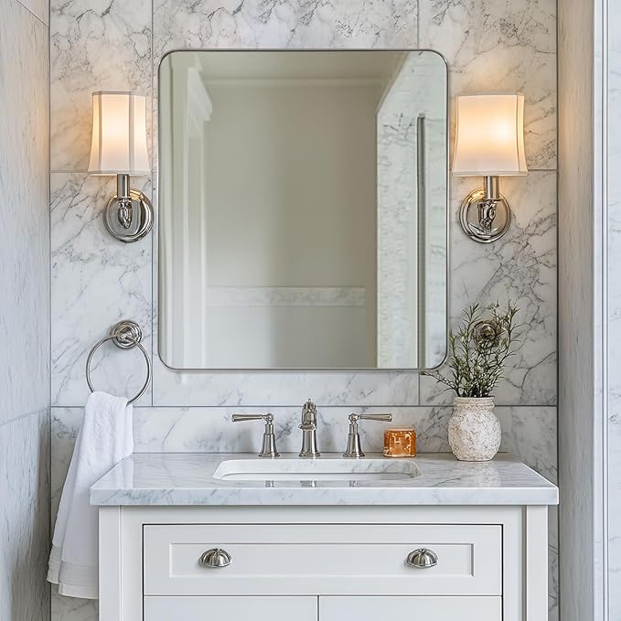 ANDY STAR Square Brushed Nickel Mirror
