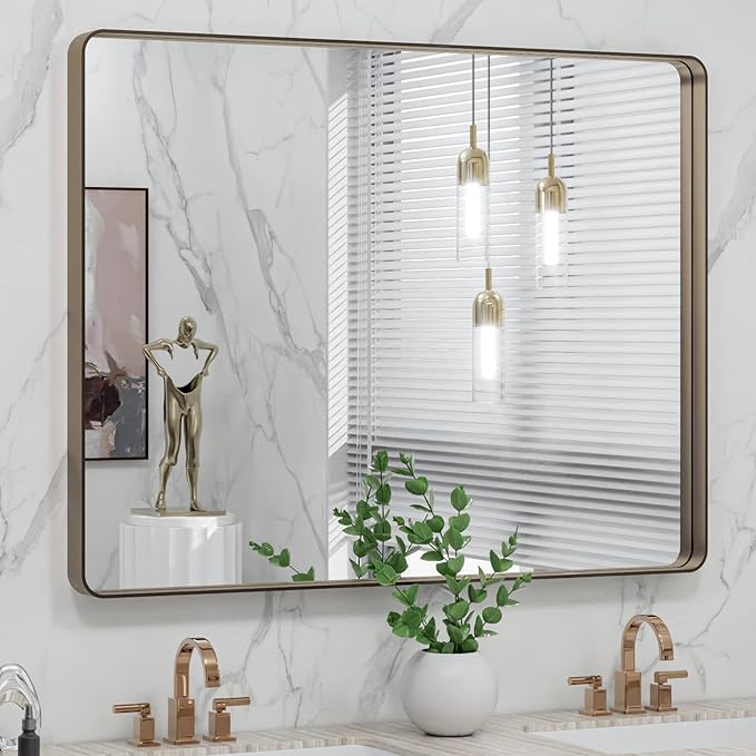 LOAAO 40”X30” Bronze Bathroom Mirrors