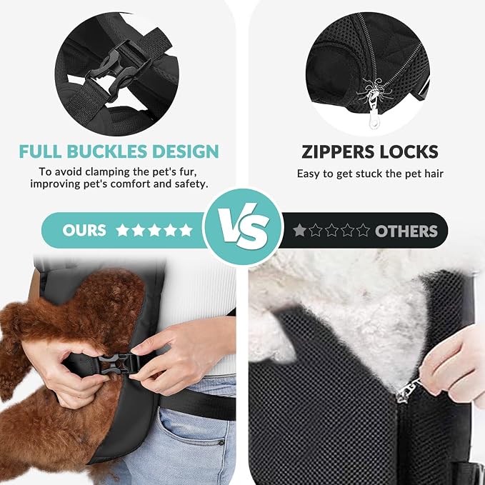 Lukovee Dog Backpack Carrier, Adjustable Front Carrier for Small Breeds | Legs Out Easy-fit, Hands Free, Lightweight, Dog Chest Pack for Hiking Travel Cycling Outdoor (B,Small)