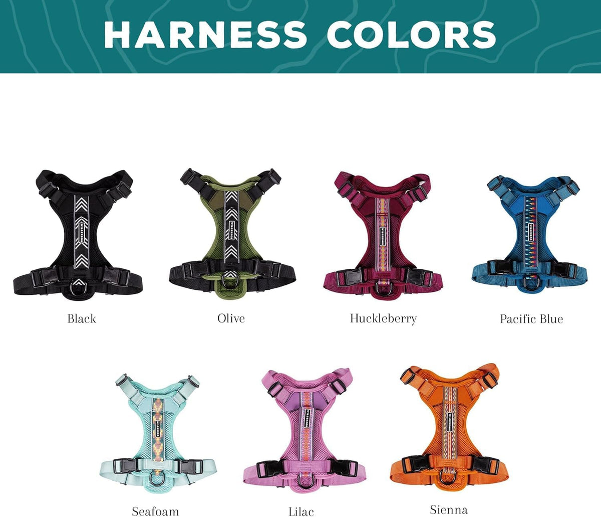 Wilderdog Lightweight Dog Harness with Reflective Straps - Small - Huckleberry