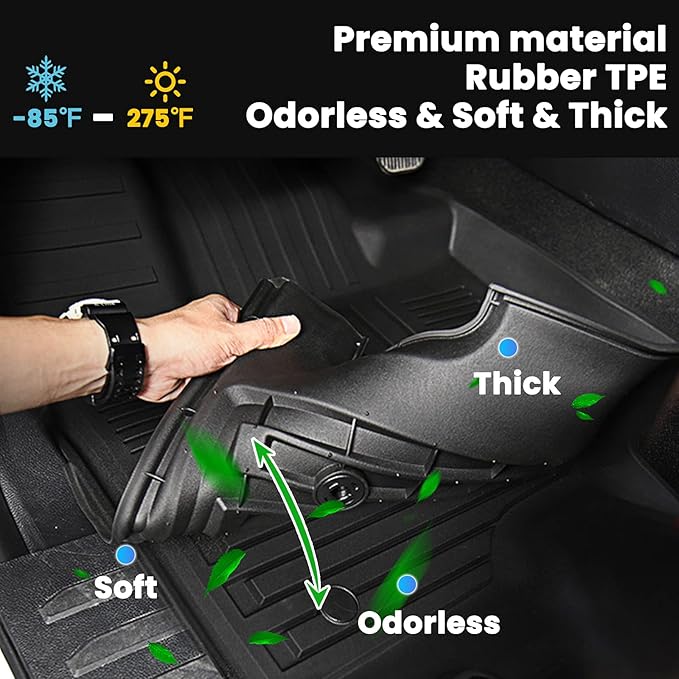 Auxko All Weather Floor Mats Cargo Mat Fit for Kia NIRO Hybrid 2026-2023 (Not for PHEV or EV) TPE Floor Liner Trunk Mat NIRO Accessories All Season Odorless Anti-Slip Black