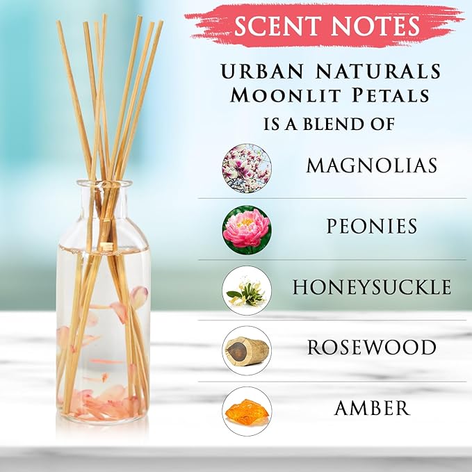 Urban Naturals Moonlit Petals Reed Diffuser Oil Set | Magnolias, Honeysuckle