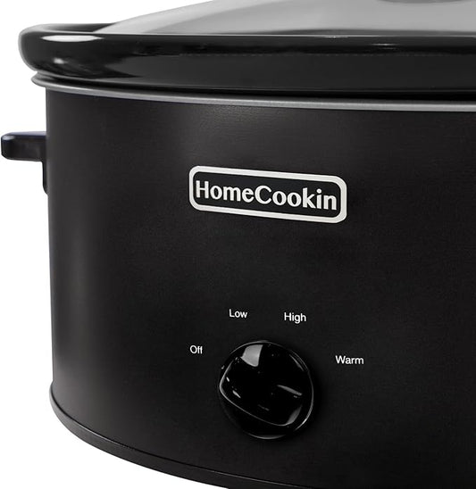HOMECOOKIN 6 Quart Slow Cooker Oval Manual Pot Food Warmer