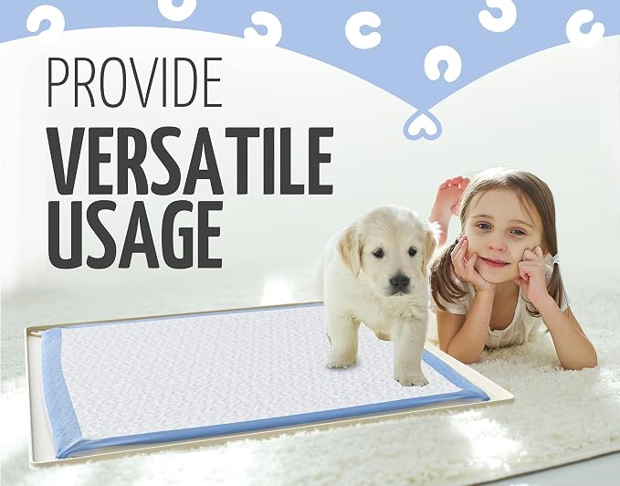 Dog Pee Pad Holder Tray Fits for 30” x 23” Pee Pads - 2 Pack - Beige | Corner Lock Holes, Raised Edges, Non-Spill, Easy to Clean Silicone Dog Potty Tray Holder, For Indoor Floor Protection